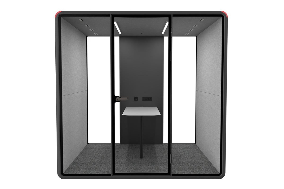 Nest 4 Person Meeting Booth [Acoustic Panel]-black dark grey grey