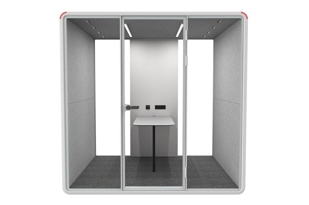 Nest 4 Person Meeting Booth [Acoustic Panel]-black dark grey grey