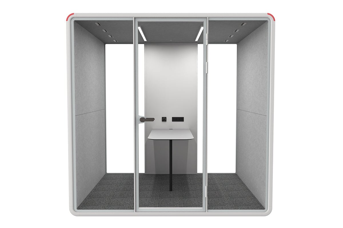 Nest 4 Person Meeting Booth [Acoustic Panel]-black dark grey grey