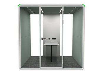 Nest 4 Person Meeting Booth [Acoustic Panel With Fabric] Jasonl white green fabric none