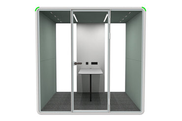 Nest 4 Person Meeting Booth [Acoustic Panel With Fabric] Jasonl white green fabric none