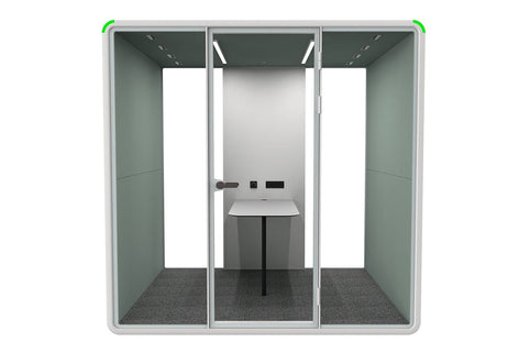 Nest 4 Person Meeting Booth [Acoustic Panel With Fabric] Jasonl white green fabric none