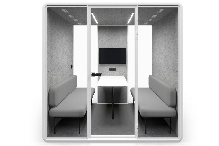 Nest 4 Person Meeting Booth [Echo Panel] Jasonl white light grey grey