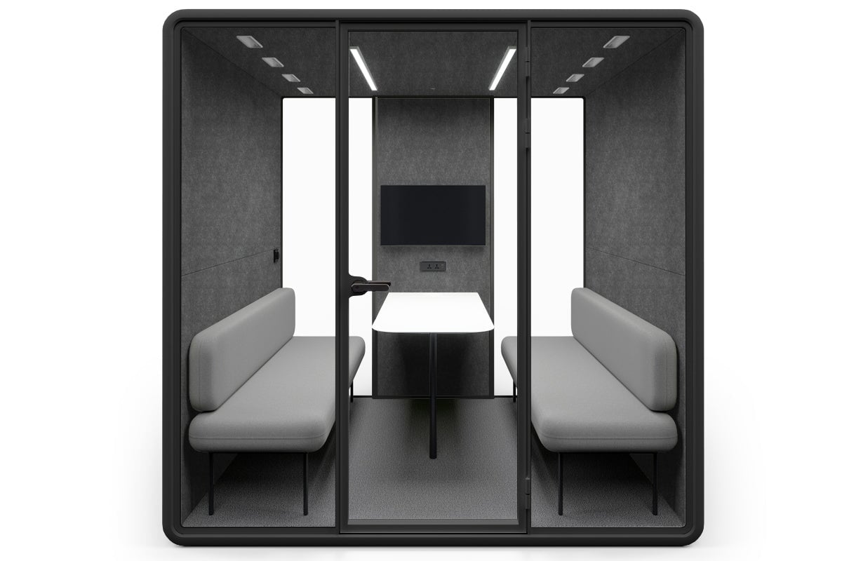Nest 4 Person Meeting Booth [Echo Panel] Jasonl black dark grey grey