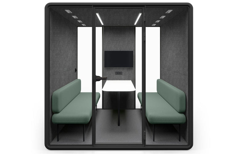 Nest 4 Person Meeting Booth [Echo Panel] Jasonl black dark grey green