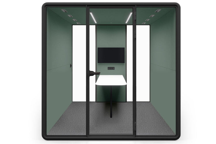 Nest 4 Person Meeting Booth [Echo Panel With Fabric] Jasonl black green fabric none