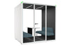 Nest 4 Person Meeting Booth - Full Glass Back Wall [Acoustic Panel] - Thumbnail 13 