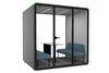Nest 4 Person Meeting Booth - Full Glass Back Wall [Acoustic Panel] - Thumbnail 19 