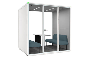  - Nest 4 Person Meeting Booth - Full Glass Back Wall [Acoustic Panel] - 1