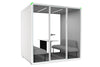 Nest 4 Person Meeting Booth - Full Glass Back Wall [Acoustic Panel] - Thumbnail 12 