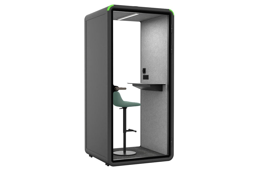 Nest Phone Booth [Acoustic Panel]-black light grey green