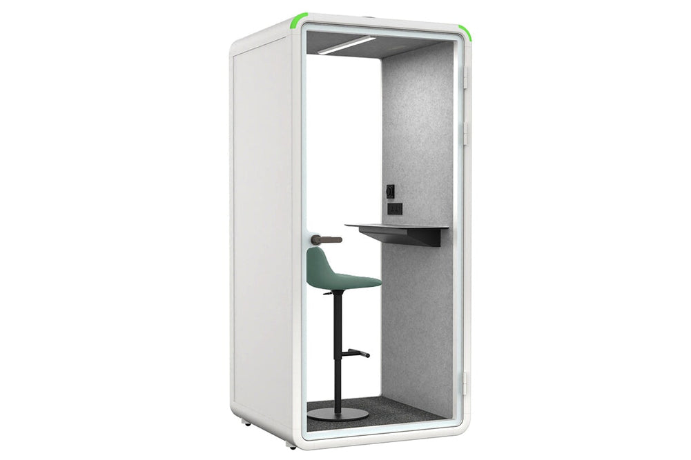 Nest Phone Booth [Acoustic Panel]-white light grey green