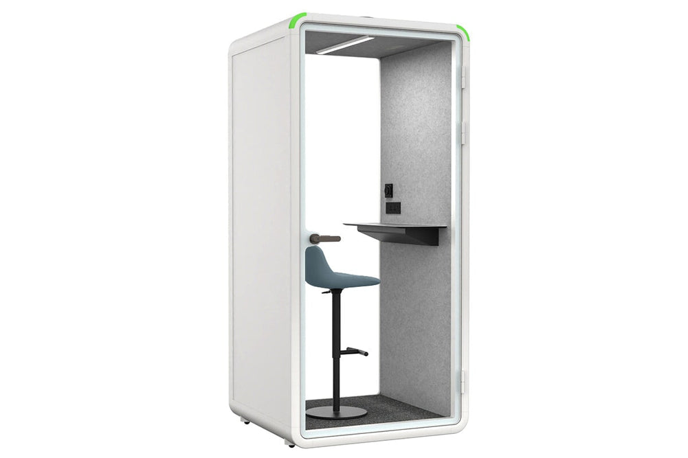 Nest Phone Booth [Acoustic Panel]-white light grey blue