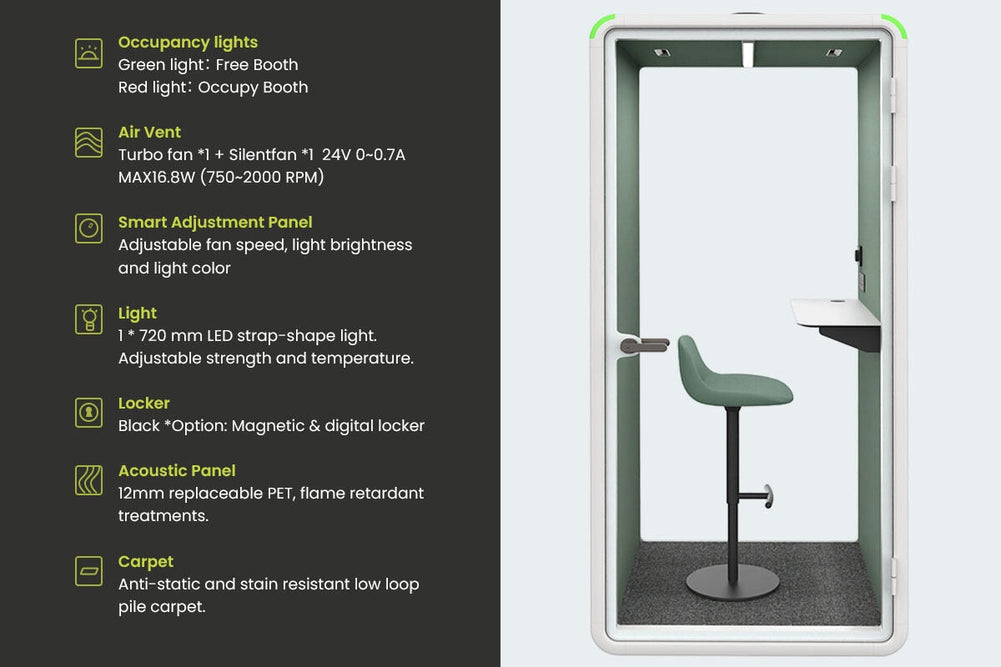 Nest Phone Booth [Acoustic Panel]-black dark grey grey