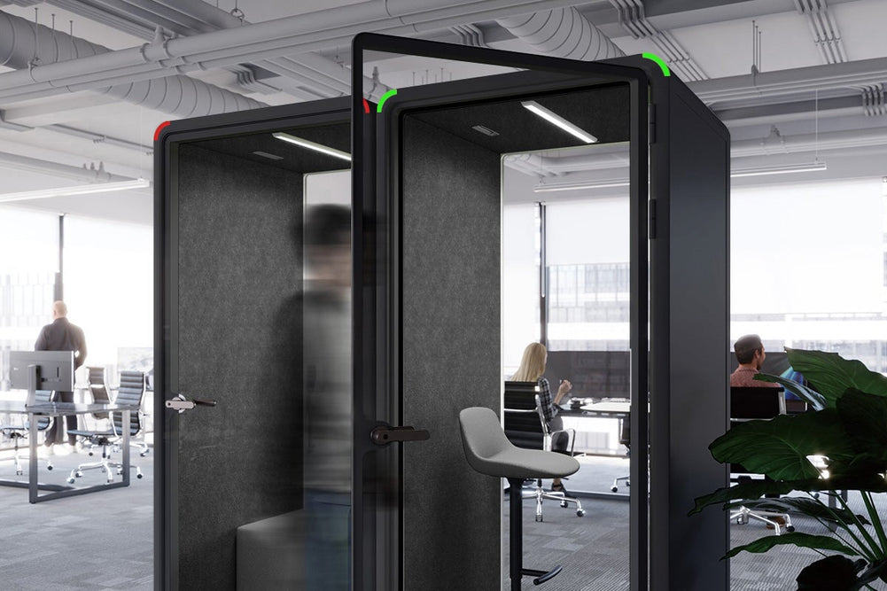 Nest Phone Booth [Acoustic Panel]-black dark grey grey