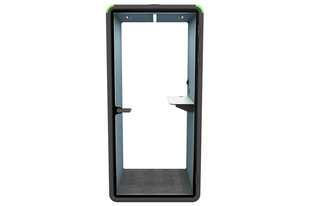 Nest Phone Booth [Acoustic Panel with Fabric]-black blue fabric none
