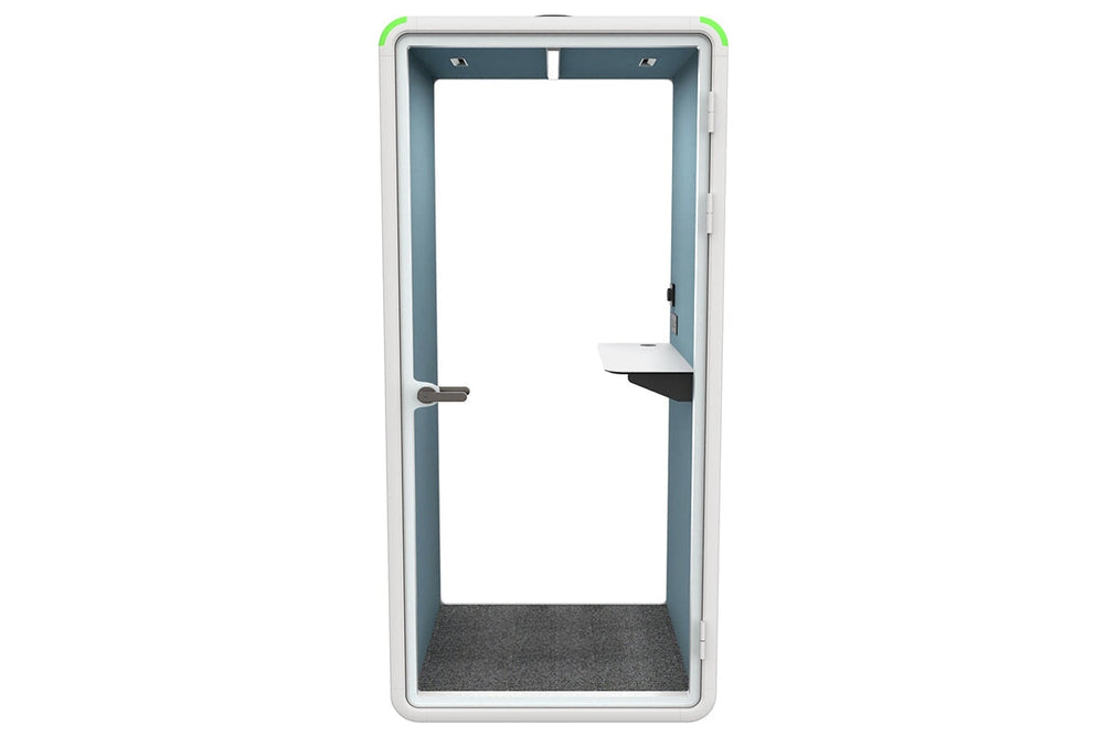 Nest Phone Booth [Acoustic Panel with Fabric]-white blue fabric none