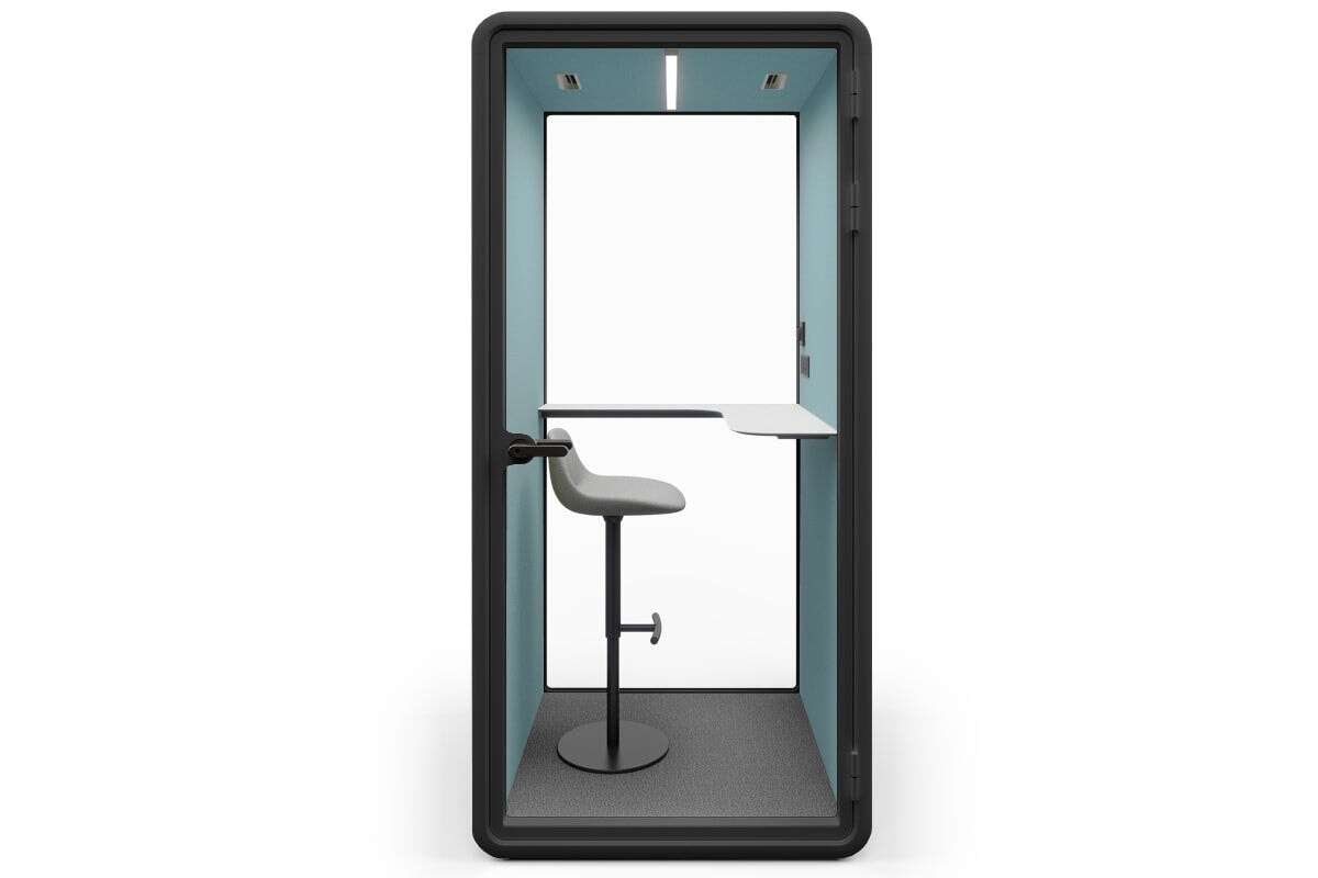 Nest Phone Booth [Echo Panel with Fabric] Jasonl black blue fabric grey