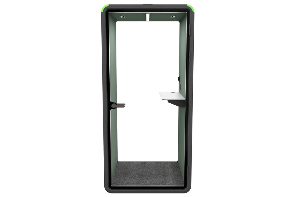 Nest Phone Booth [Acoustic Panel with Fabric]-black green fabric none
