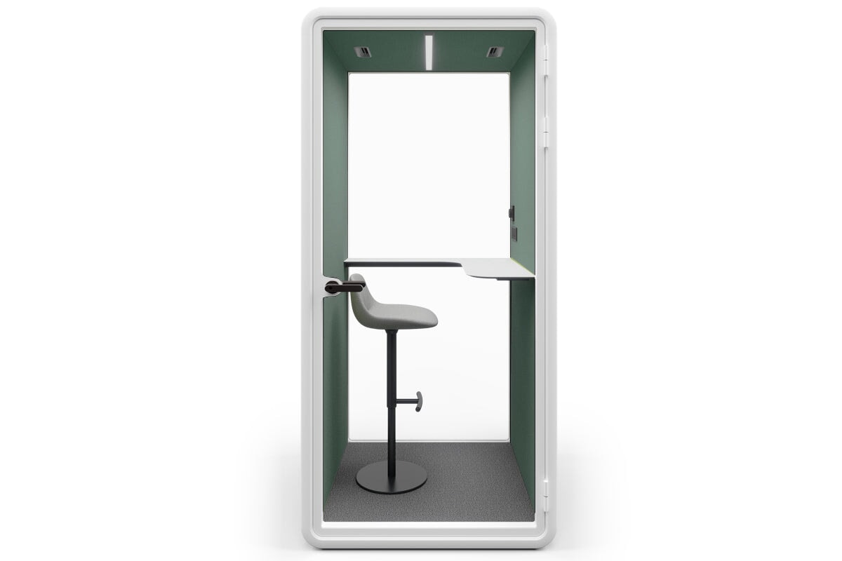 Nest Phone Booth [Echo Panel with Fabric] Jasonl white green fabric grey