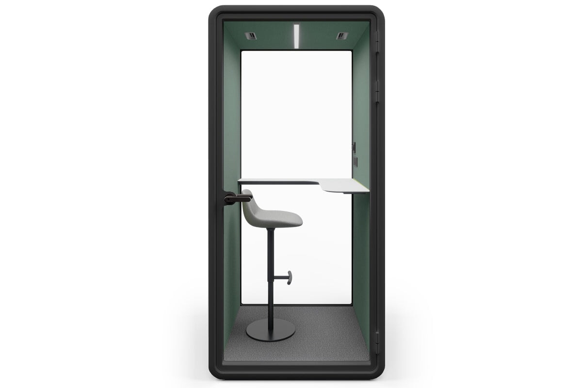Nest Phone Booth [Echo Panel with Fabric] Jasonl black green fabric grey
