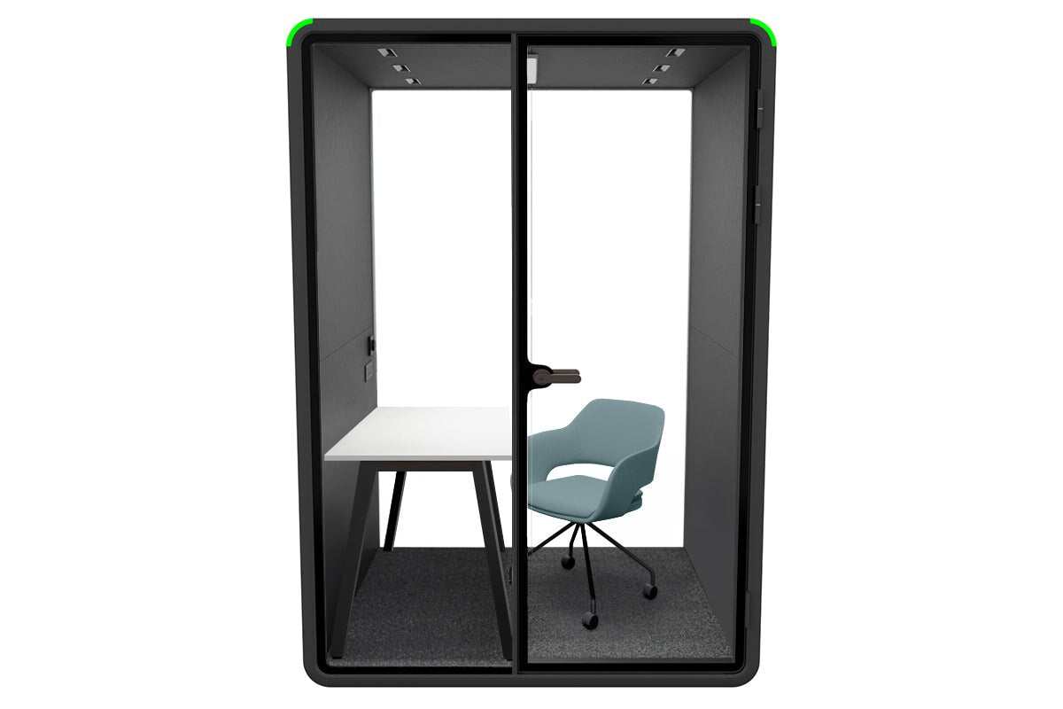 Nest Room Booth with Quadro A Table [Echo Panel]-black dark grey blue