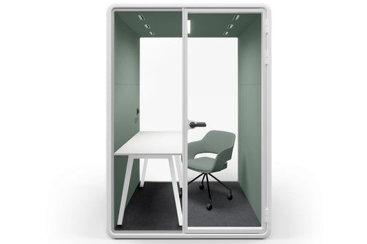 Nest Room Booth with Quadro A Table [Echo Panel With Fabric] Jasonl white green fabric green