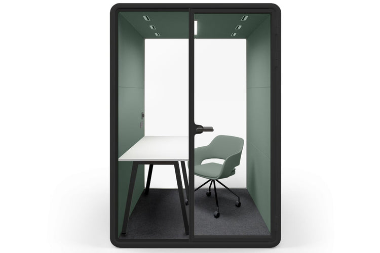 Nest Room Booth with Quadro A Table [Echo Panel With Fabric] Jasonl black green fabric green