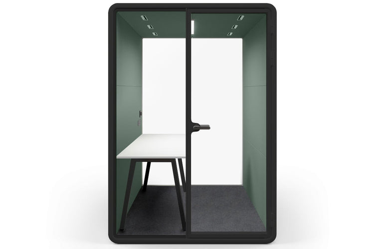 Nest Room Booth with Quadro A Table [Echo Panel With Fabric] Jasonl black green fabric none