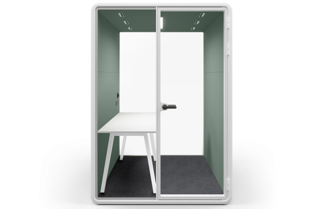 Nest Room Booth with Quadro A Table [Echo Panel With Fabric] Jasonl white green fabric none