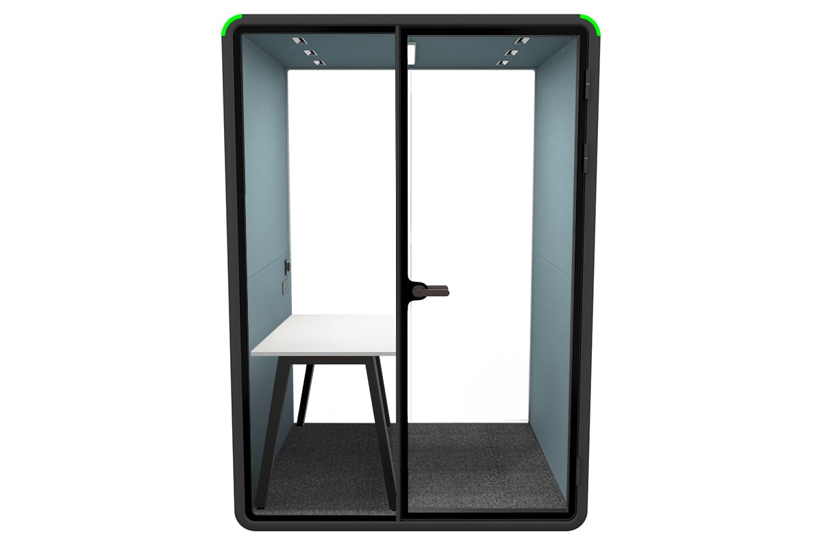 Nest Room Booth with Quadro A Table [Echo Panel With Fabric]-black blue fabric none