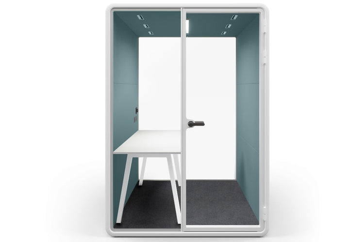 Nest Room Booth with Quadro A Table [Echo Panel With Fabric] Jasonl white blue fabric none