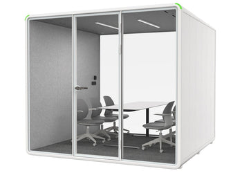 Nest XL Meeting Booth [Acoustic Panel] Jasonl white light grey table