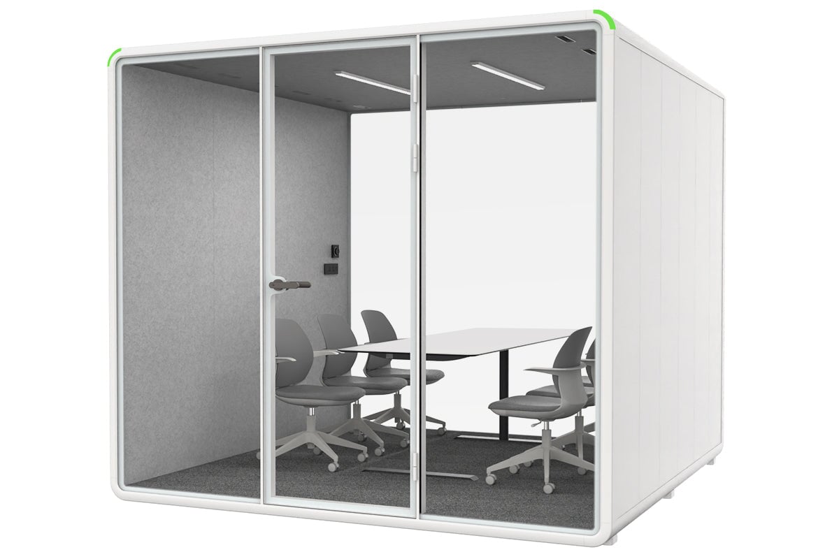 Nest XL Meeting Booth [Echo Panel] Jasonl white light grey table