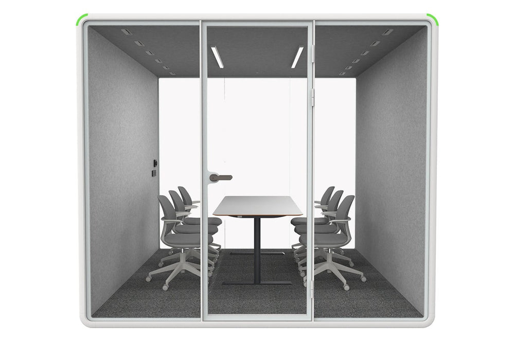 Nest XL Meeting Booth [Acoustic Panel]-black dark grey table