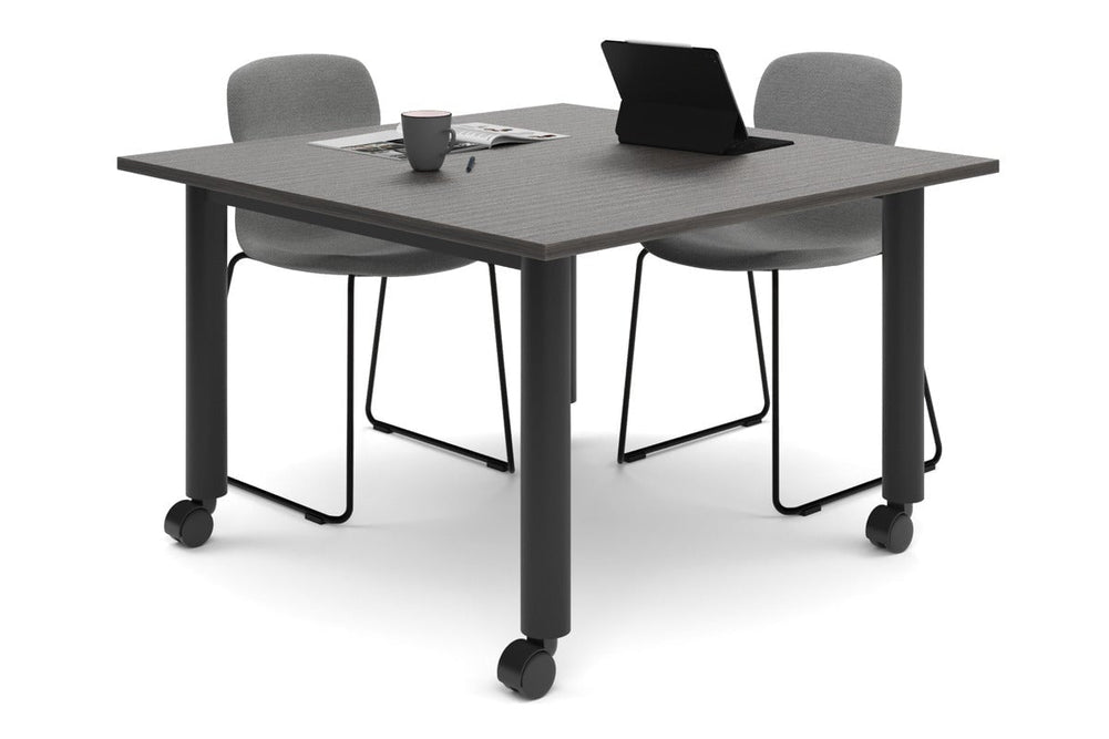Quadro 80mm Cylinder Leg Mobile Meeting Table [1200L x 1200W]-black leg  