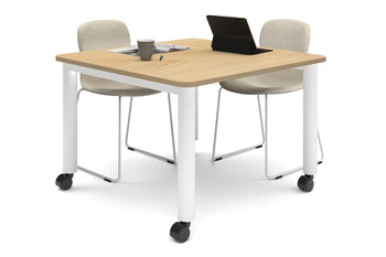  - Quadro 80mm Cylinder Leg Mobile Meeting Table - Rounded Corners [1100L x 1100W with Rounded Corners] - 1