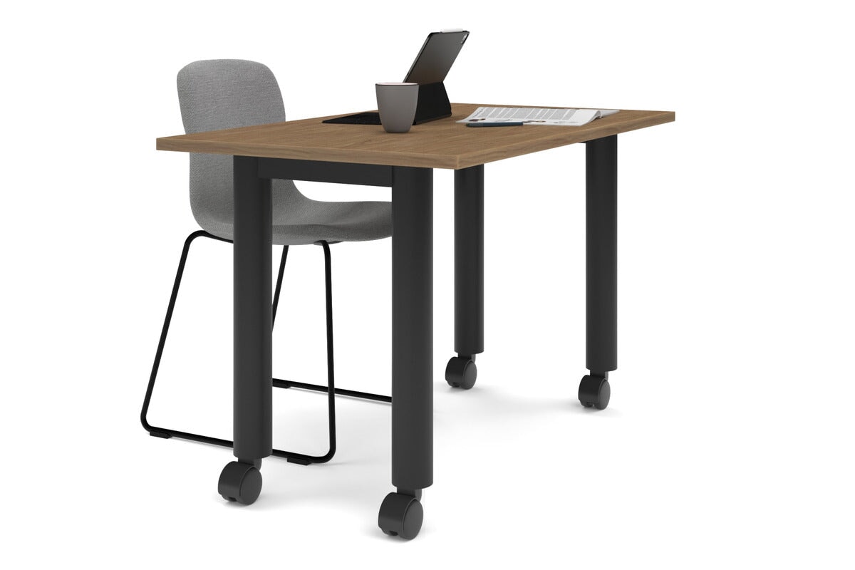Quadro 80mm Cylinder Leg Mobile Table [1200L x 700W] Jasonl black leg salvage oak 