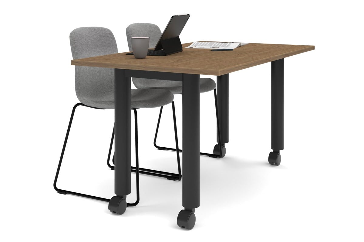 Quadro 80mm Cylinder Leg Mobile Table [1400L x 800W] Jasonl black leg salvage oak 