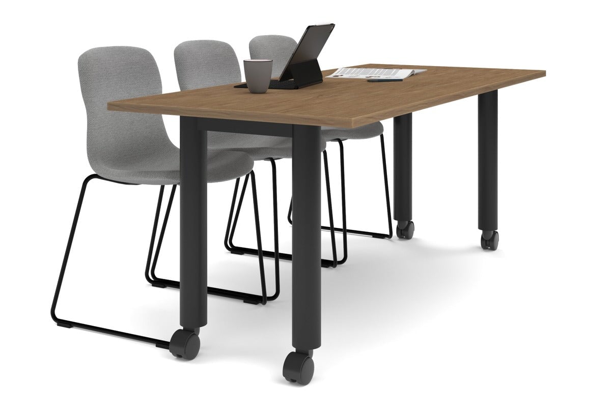 Quadro 80mm Cylinder Leg Mobile Table [1800L x 800W] Jasonl black leg salvage oak 