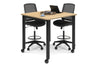 Quadro Cylinder Legs Mobile Large Counter Table - Rounded Corners [1100L x 1100W with Rounded Corners] - Thumbnail 1 