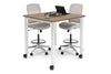 Quadro Cylinder Legs Mobile Large Counter Table - Rounded Corners [1100L x 1100W with Rounded Corners] - Thumbnail 4 