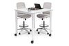 Quadro Cylinder Legs Mobile Large Counter Table - Rounded Corners [1100L x 1100W with Rounded Corners] - Thumbnail 2 