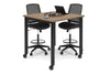 Quadro Cylinder Legs Mobile Large Counter Table - Rounded Corners [1100L x 1100W with Rounded Corners] - Thumbnail 7 