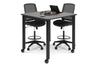 Quadro Cylinder Legs Mobile Large Counter Table - Rounded Corners [1100L x 1100W with Rounded Corners] - Thumbnail 8 