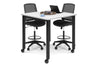 Quadro Cylinder Legs Mobile Large Counter Table - Rounded Corners [1100L x 1100W with Rounded Corners] - Thumbnail 6 