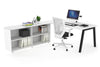 Quadro A Executive Setting - Black Frame [1800L x 800W with Cable Scallop] - Thumbnail 1 