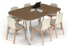 Quadro A Leg Modern Boardroom Table - Large Rounded Corners [1800L x 1200W with Large Rounded Corners] - Thumbnail 4 