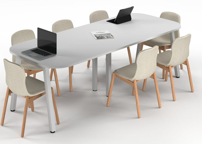 Quadro A Leg Modern Boardroom Table - Large Rounded Corners [2400L x 1000W with Large Rounded Corners] Jasonl white leg white 