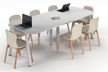  - Quadro A Leg Modern Boardroom Table - Large Rounded Corners [2400L x 1000W with Large Rounded Corners] - 1